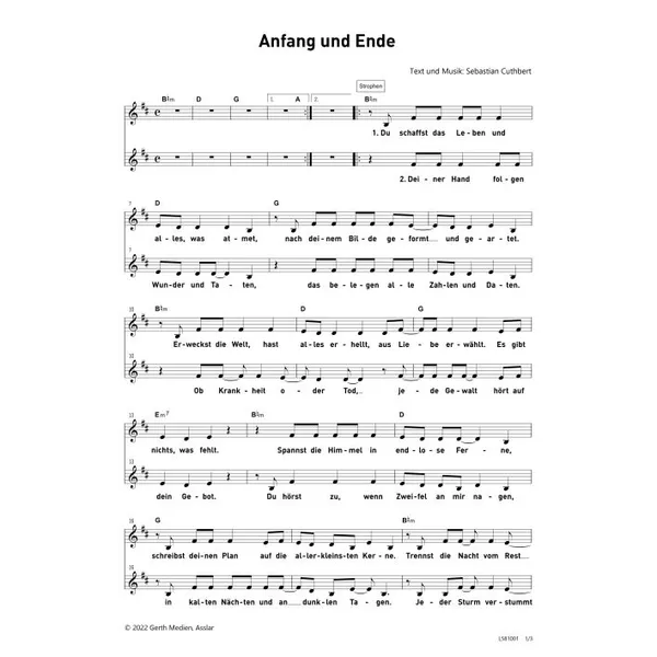 Produktbild des Artikels Anfang und Ende (Noten - Download)
