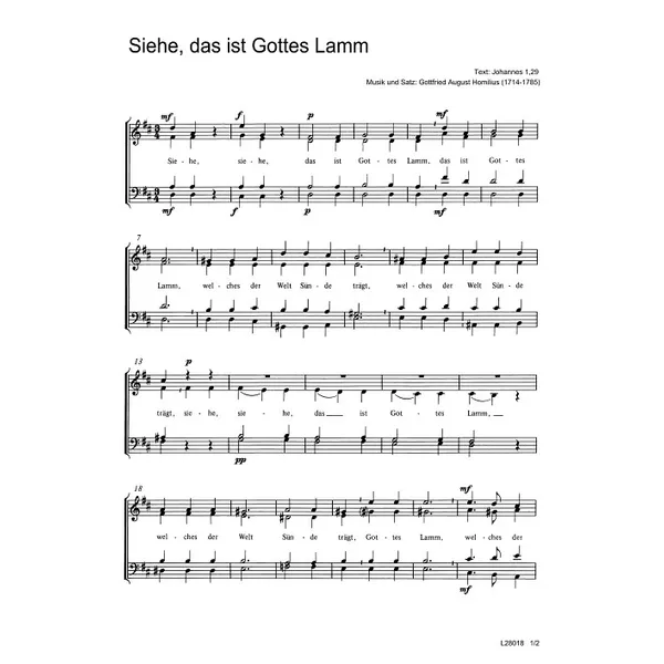 Produktbild des Artikels Siehe, das ist Gottes Lamm (Noten - Download)