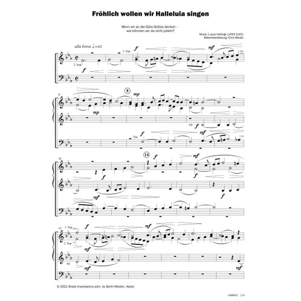 Produktbild des Artikels Fröhlich wollen wir Halleluia singen (Noten - Download)
