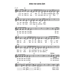 Produktbild des Artikels Alles hat seine Zeit (Noten - Download)
