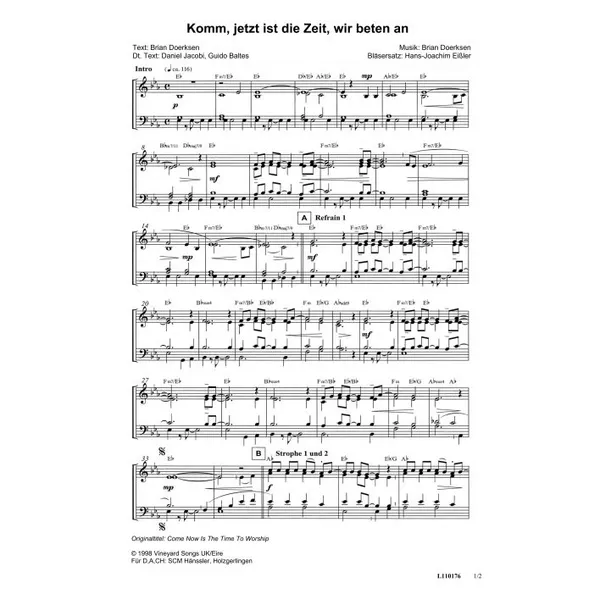 Produktbild des Artikels Komm, jetzt ist die Zeit wir beten an (Noten - Download)