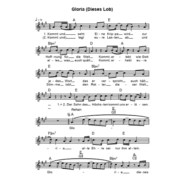 Produktbild des Artikels Gloria (Dieses Lob) (Noten - Download)
