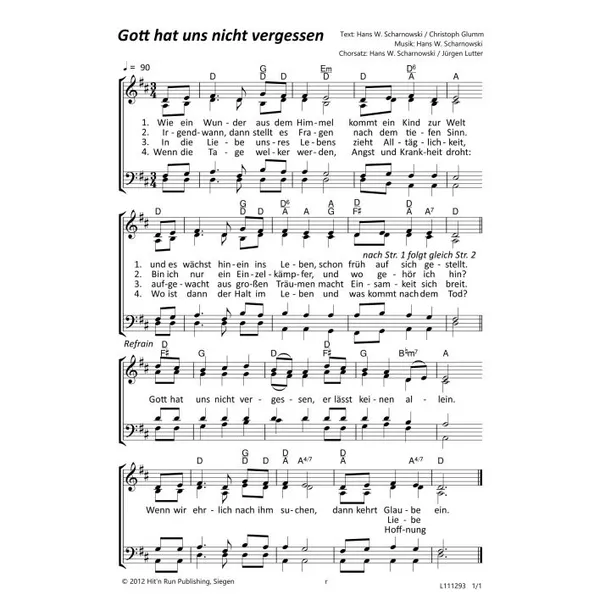 Produktbild des Artikels Gott hat uns nicht vergessen (Noten - Download)