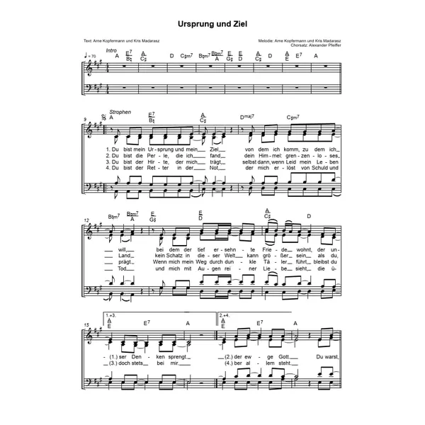 Produktbild des Artikels Ursprung und Ziel (Noten - Download)