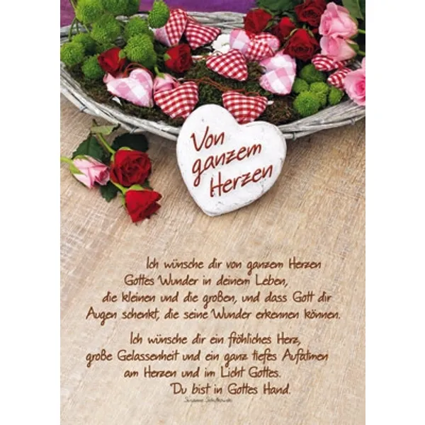 Produktbild des Artikels Postkarten: Von ganzem Herzen, 4 Stück (Schreibwaren)