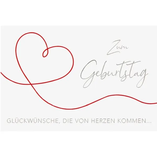 Produktbild des Artikels Faltkarte "Zum Geburtstag" - Herz (Schreibwaren)