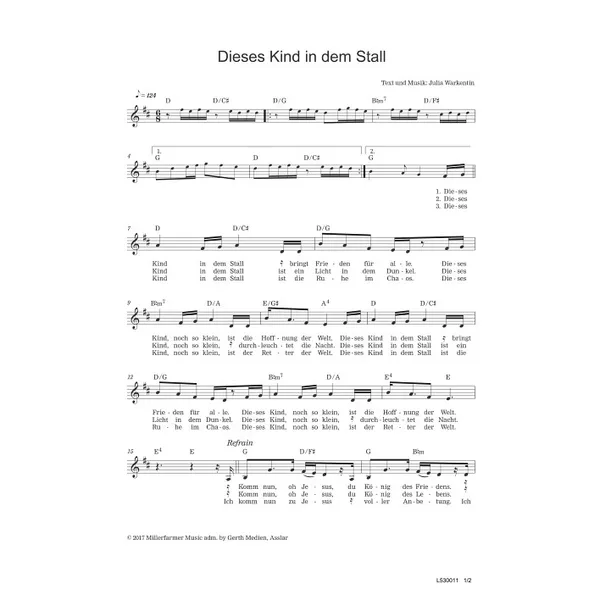 Produktbild des Artikels Dieses Kind in dem Stall (Noten - Download)