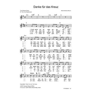 Produktbild des Artikels Danke für das Kreuz (Noten - Download)
