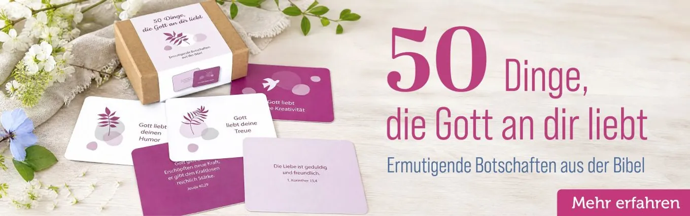 Banner zu 50 Dinge, die Gott an dir liebt – Textkartenbox