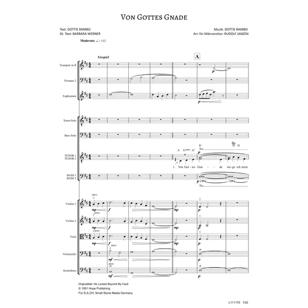 Produktbild des Artikels Von Gottes Gnade (Noten - Download)