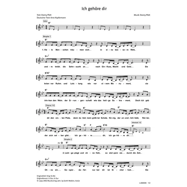 Produktbild des Artikels Ich gehöre dir (Noten - Download)