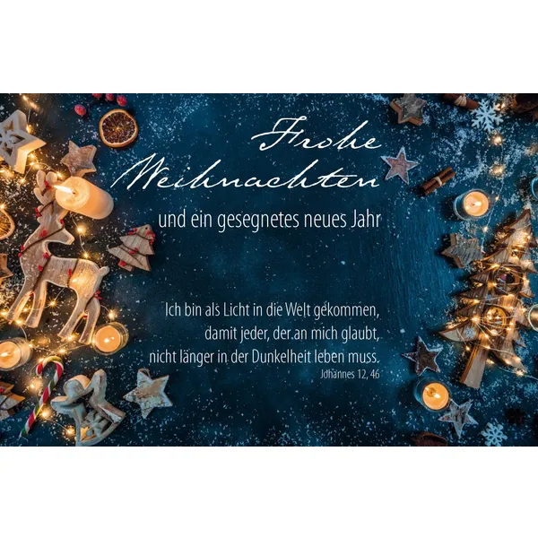 Produktbild des Artikels Faltkarte "Frohe Weihnachten" Joh. 12, 46 (Schreibwaren)