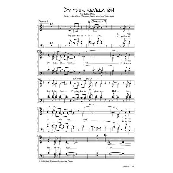 Produktbild des Artikels By Your Revelation (Noten - Download)