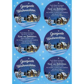 Produktbild des Artikels Aufkleber-Gruß-Karten: Gesegnete Weihnachten, 4 Stück (Schreibwaren)