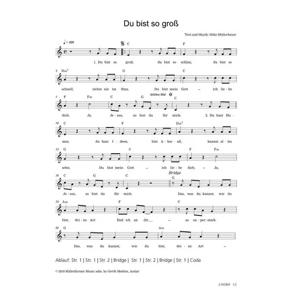 Produktbild des Artikels Du bist so groß (Noten - Download)