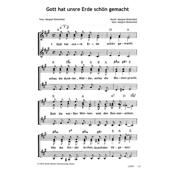 Produktbild des Artikels Gott hat unsre Erde schön gemacht (Noten - Download)