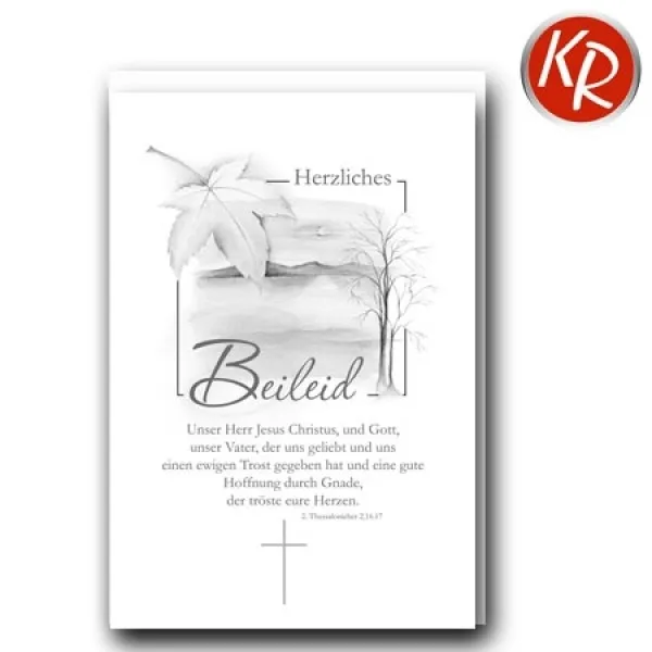 Produktbild des Artikels Faltkarte - Trauer 2.Thess. 2,16.17 (Schreibwaren)