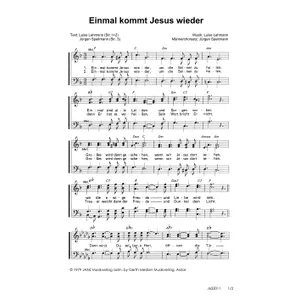 Produktbild des Artikels Einmal kommt Jesus wieder (Noten - Download)
