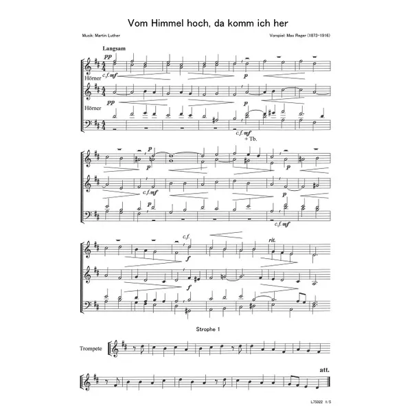 Produktbild des Artikels Vom Himmel hoch, da komm ich her (Noten - Download)