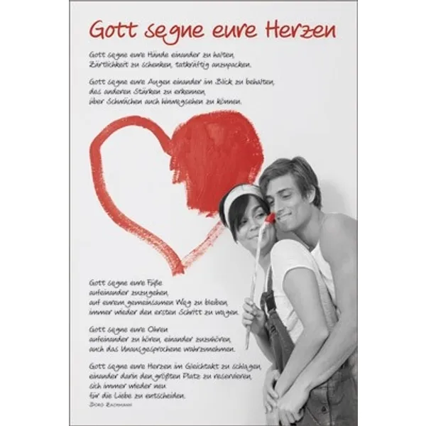 Produktbild des Artikels Faltkarte: Gott segne eure Herzen - Hochzeit (Schreibwaren)