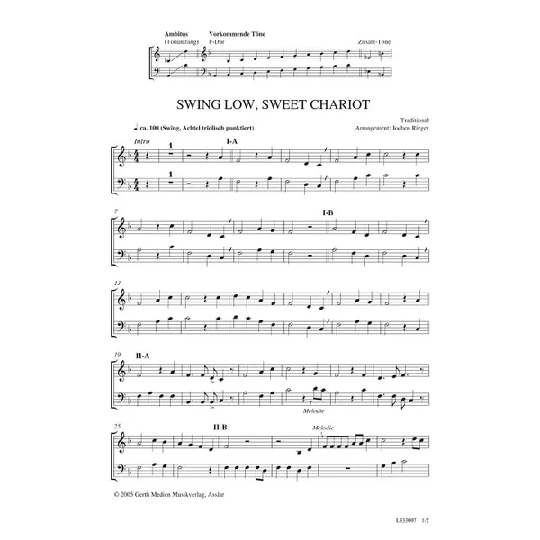 Produktbild des Artikels Swing Low, Sweet Chariot (Noten - Download)