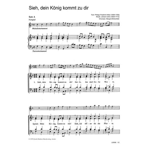 Produktbild des Artikels Sieh, dein König kommt zu dir (Noten - Download)