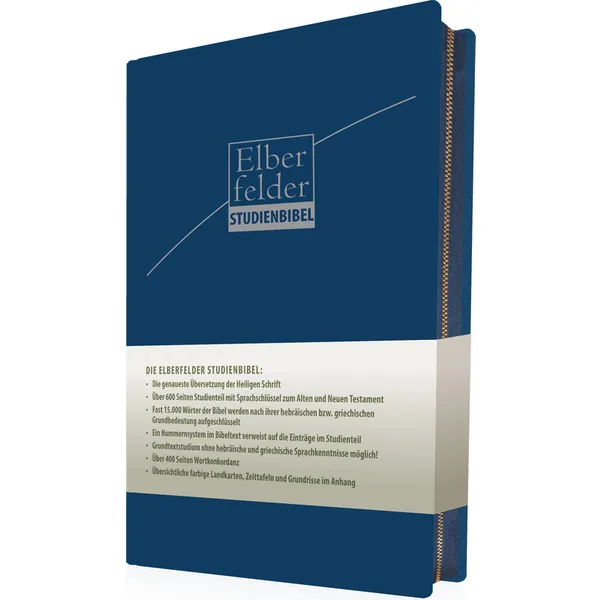 Produktbild des Artikels Elberfelder Studienbibel - ital. Kunstleder, blau, mit Reißverschluss (Bibel - Kunstleder)