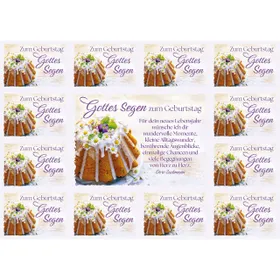 Produktbild des Artikels Aufkleber-Grußkarten: Gottes Segen z.Geburtstag, 4 Stück (Schreibwaren)