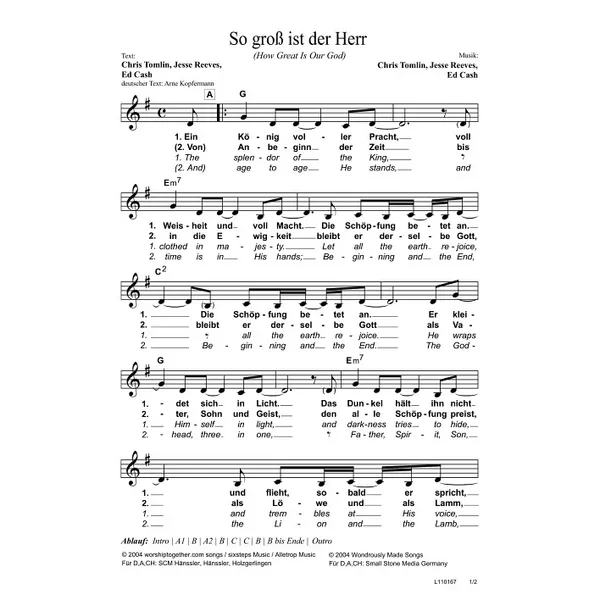 Produktbild des Artikels So groß ist der Herr (Noten - Download)