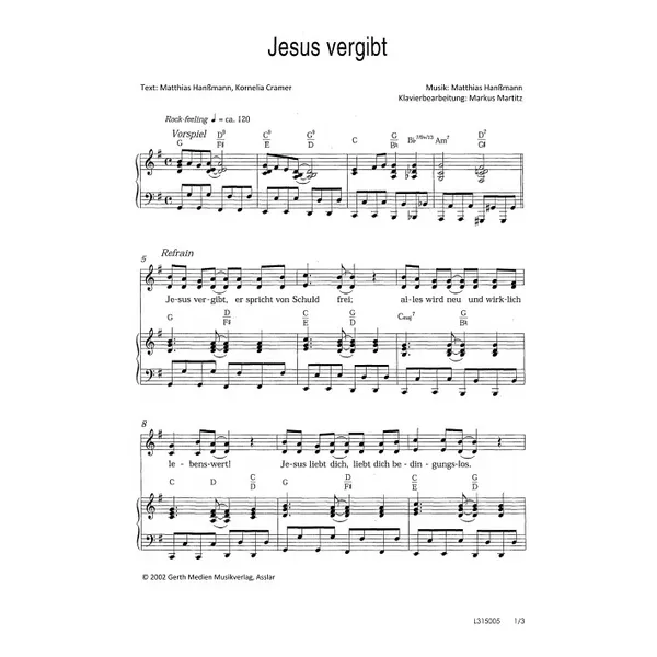 Produktbild des Artikels Jesus vergibt (Noten - Download)