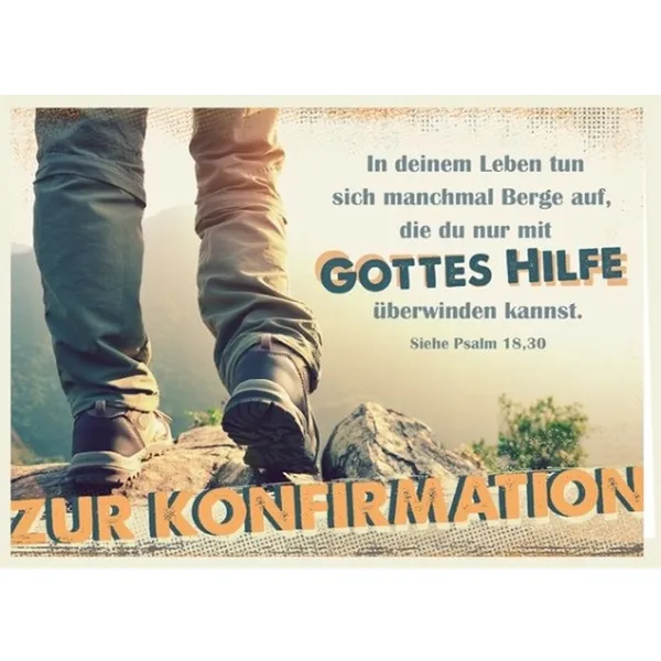 Produktbild des Artikels Faltkarte - Zur Konfirmation - Nur mit Gottes Hilfe (Schreibwaren)