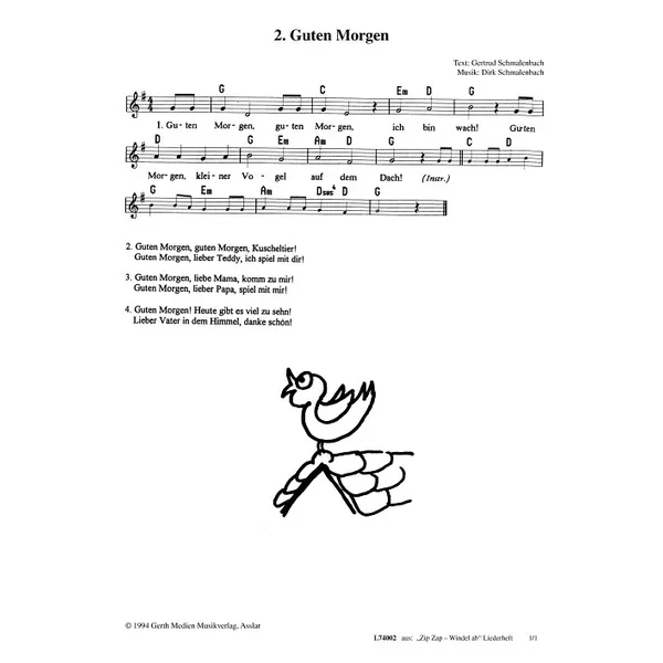 Produktbild des Artikels Guten Morgen (Noten - Download)