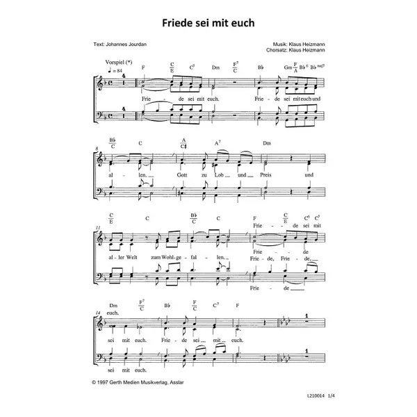 Produktbild des Artikels Friede sei mit euch (Noten - Download)