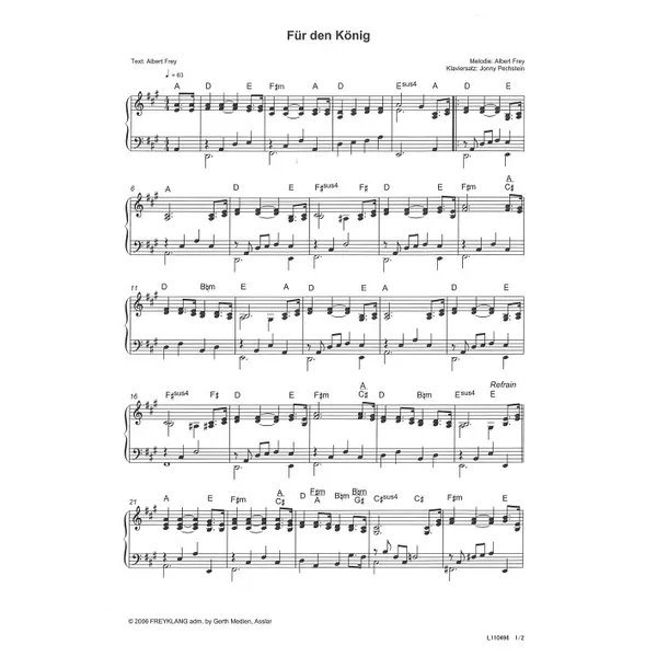 Produktbild des Artikels Für den König (Noten - Download)