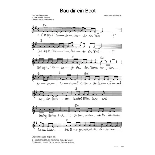 Produktbild des Artikels Bau dir ein Boot (Noten - Download)
