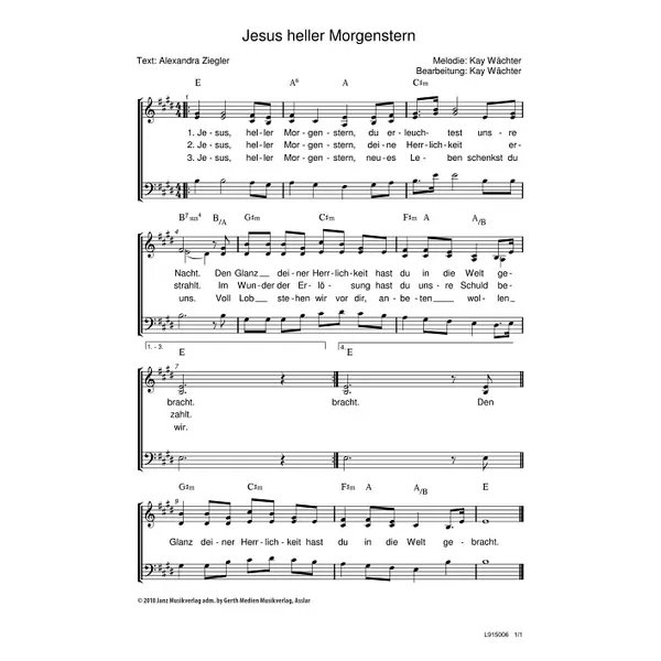 Produktbild des Artikels Jesus, heller Morgenstern (Noten - Download)