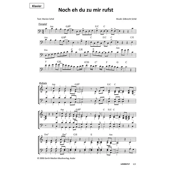 Produktbild des Artikels Noch eh du zu mir rufst (Klavier) (Noten - Download)