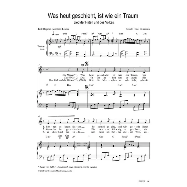 Produktbild des Artikels Was heut geschieht, ist wie ein Traum (Noten - Download)