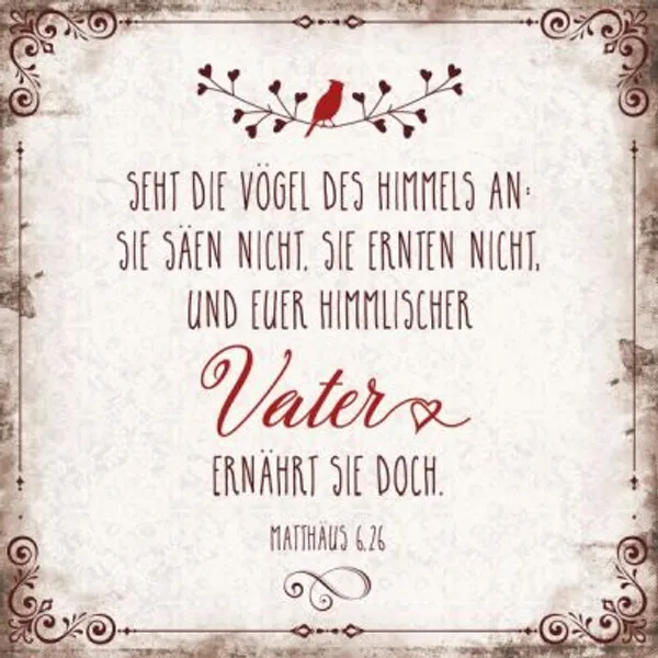 Produktbild des Artikels Metallschild - Seht die Vögel des Himmels an ()