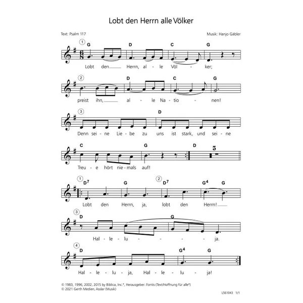 Produktbild des Artikels Lobt den Herrn alle Völker (Noten - Download)