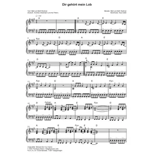 Produktbild des Artikels Dir gehört mein Lob (Noten - Download)
