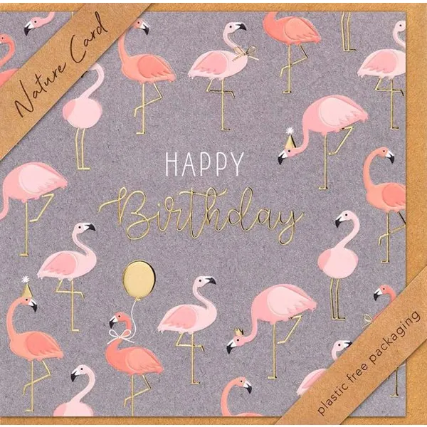 Produktbild des Artikels Faltkarte "Happy Birthday"/Flamingos (Schreibwaren)