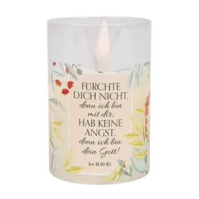 Produktbild des Artikels Jahreslosung 2027 - Windlicht "LED-Kerze" ()