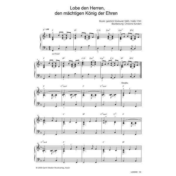 Produktbild des Artikels Lobe den Herren, den mächtigen König der Ehren (Noten - Download)