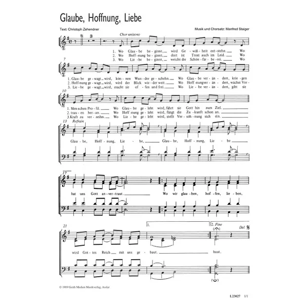 Produktbild des Artikels Glaube, Hoffnung, Liebe (Noten - Download)
