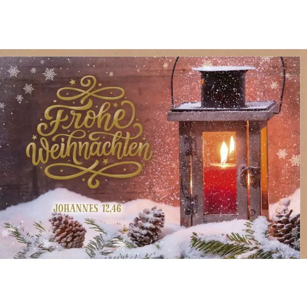 Produktbild des Artikels Faltkarte "Frohe Weihnachten"/Viereckiges Windlicht (Schreibwaren)
