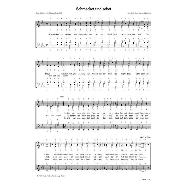 Produktbild des Artikels Schmecket und sehet (Noten - Download)