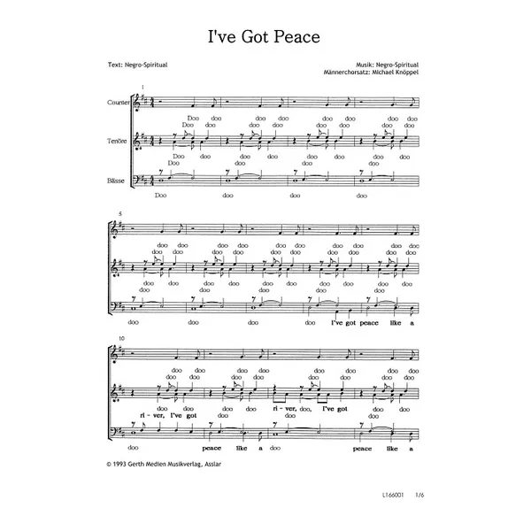 Produktbild des Artikels I've Got Peace (Noten - Download)