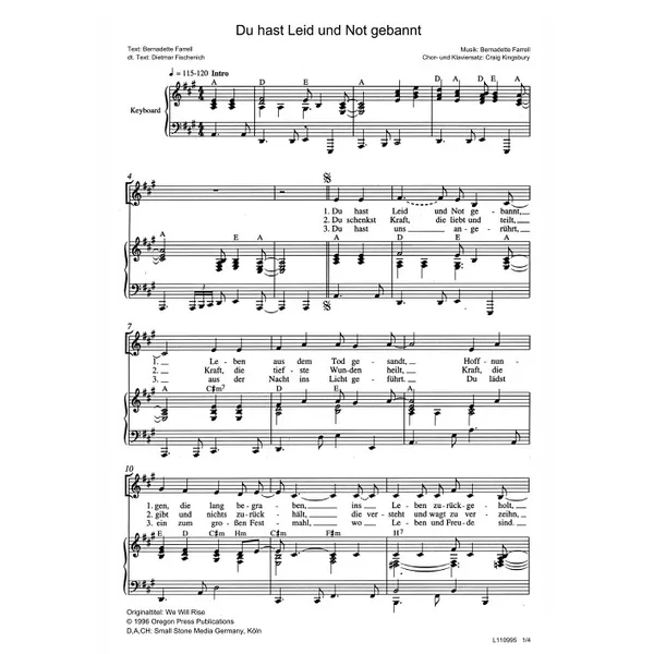 Produktbild des Artikels Du hast Leid und Not gebannt (Noten - Download)