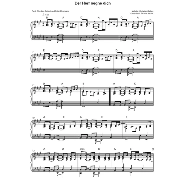 Produktbild des Artikels Der Herr segne dich (Noten - Download)
